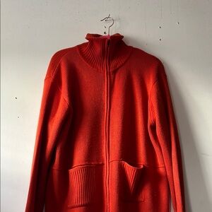 Tally Ho XL zipped front burnt orange cardigan